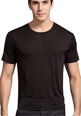 Men's Silk T-Shirt|Super Breathable Crew Neck Silk Tee Shirts For Men