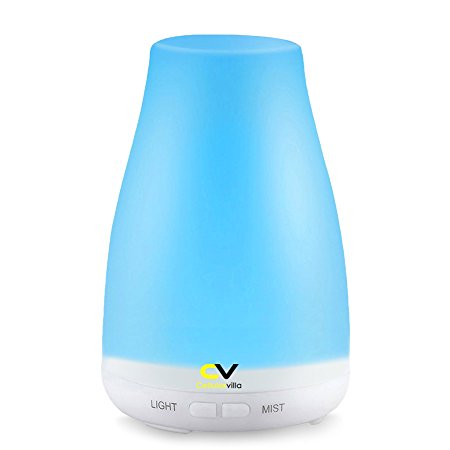 Cellularvilla Aromatherapy Essential Oil Diffuser 7 colors - 100 ml Portable Ultrasonic Cool Mist Aroma Humidifier with changing Colored LED Lights, [Waterless Auto Shut-off] and Adjustable Mist mode