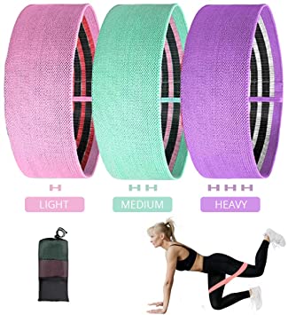 AKASO Booty Band Fabric 3 Sets, Resistance Band for Working Out, Workout Bands Resistance for Women Fitness Band for Squat Glute Hip Training