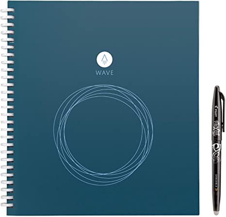 Smart Notebook, Dotted Grid Eco-Friendly Notebook with 1 Pilot Frixion Pen Included, Standard Size 8.5 inch x 9.5 inch, (Blue)