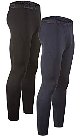 DEVOPS Men's 2 Pack Thermal Heat-Chain Compression Baselayer Long Johns Pants