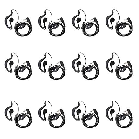 Baofeng Two-way Radio Headset Fit for Baofeng UV 5R/5RA/5RA /5RB/5RC/5RD/5RE/5RE  666s 777s 888s Walkie Talkie (12 pack)