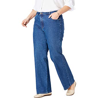 Woman Within Women's Plus Size Wide Leg Stretch Jean