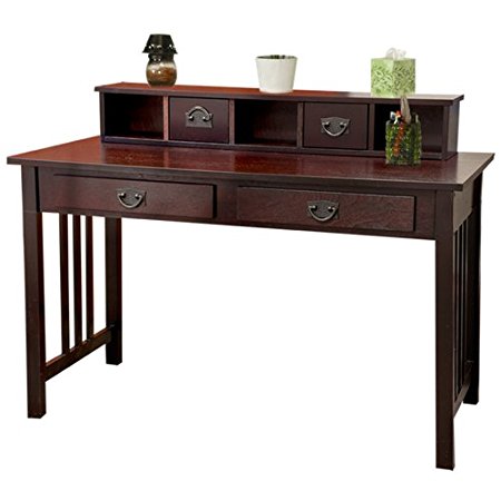 Best Choice Products Mission Espresso Solid Wood Writing Desk Home Office Computer Desk