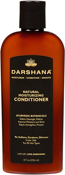 Darshana Natural Moisturizing Conditioner with Ayurvedic Botanicals - Color Safe, No Sulfates, Silicones, Parabens - Soften, Detangle, Defrizz, pH Balanced (8 fl oz.)