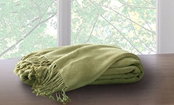 Marcini Bamboo Fiber Cotton Throw Blanket - Green