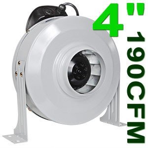 Yield Lab 4 Inch 190 CFM Air Duct Fan Vent System