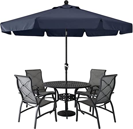 ABCCANOPY 10FT Outdoor Table Market Umbrella Patio Umbrella with Tilt and Crank for Garden, Deck, Backyard and Pool, 8 Ribs 12 Colors, Navy Blue