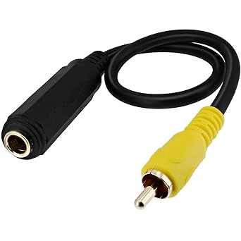 Yeworth RCA to 6.35mm Cable, Gold Plated 1/4 inch 6.35mm Female Plug to RCA Male Interconnect Audio Adapter Converter Cord 0.3m, for AV Receiver, Amplifier (Gold Plated 6.35F/RCAM)