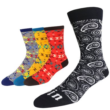 WEILAI Men's Fashion Colorful Famous Funky Crew Casual Dress Socks