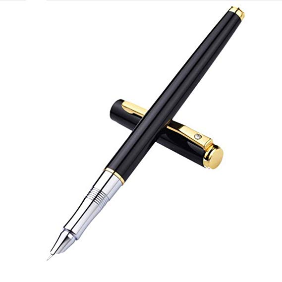 Deli Stainless Steel Fountain Pen, Medium Nib, for School Office Supplies Stationery Elegant Writing (S681)
