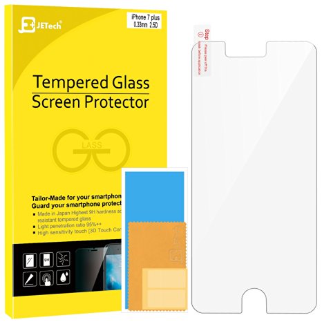 iPhone 7 Plus Screen Protector, JETech Premium Tempered Glass Screen Protector for Apple iPhone 7 Plus 5.5" - 0990