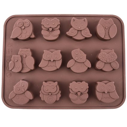 Chawoorim 12 Owls Silicone Cake Bread Chocolate Jelly Candy Baking Mould Craft Mold