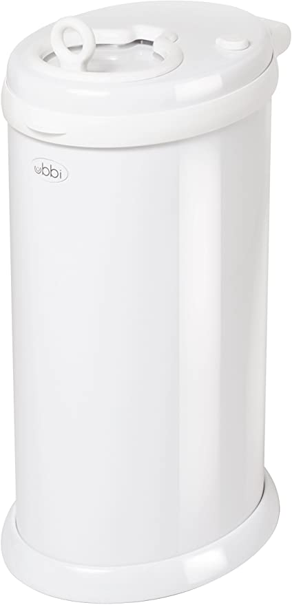 Ubbi Steel Diaper Pail, White