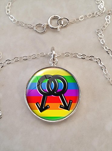 LGBT Gay Pride Rainbow .925 Sterling Silver Necklace