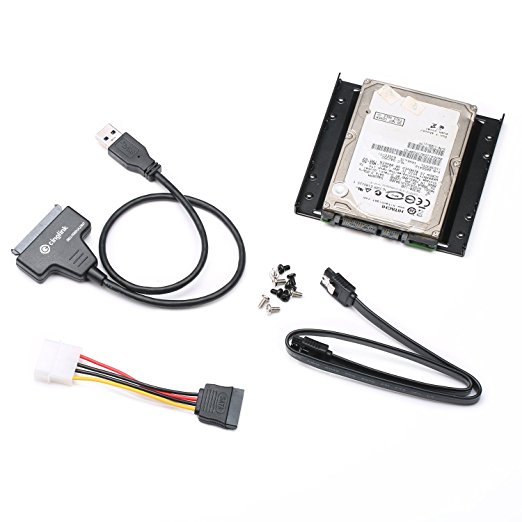 Cinolink SSD Installation Kit; USB 3.0 to 2.5" SATA III Hard Drive Adapter Cable   Singal 2.5" to 3.5" Hard Drive Bay Mounting Bracket