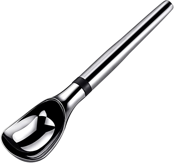 SUNWUKIN Professional Solid Alloy Ice Cream Scoop with Thickening Handle - Ergonomic for No-Thaw Hard Ice Cream - Dishwasher Safe - Non-Slip Rubber Grip Coffee Scooper Spade