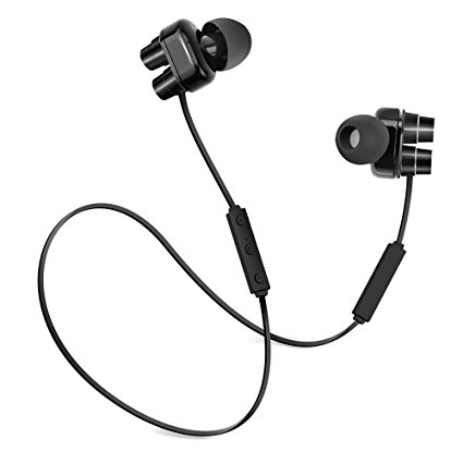 Forceatt Updated Version/Skidproof Bluetooth Headphones V4.1 Wireless Stereo Sport Headphones with Microphone(Black)