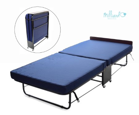 Milliard Mighty Rollaway Twin Bed with Foam Mattress - Built for Longest Life and Heavy Sleepers - Great for Frequent Guests, Bed & Breakfast Homes, and Commercial Use