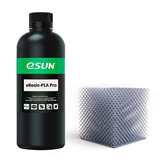 eSUN High Precision Plant-Based PLA Resin Pro, Large Build Volume 3D Printing UV-Curing Photopolymer Resin for 405nm LCD Monochrome Screen Printer Color Screen Printer (Grey, 1000g-Plastic Bottle)