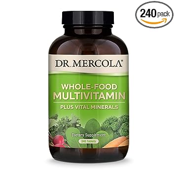 Dr. Mercola Whole Food Multivitamin PLUS Vital Minerals - 240 Tablets - Over 50 Nutritional Ingredients - Antioxidant Formula
