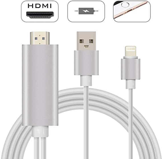 Compatible with iPhone iPad to HDMI Adapter Cable 1080P High Resolution for TV Projector Monitor Connector Cord for iPhone Xs Max XR X 8 7 6 Plus iPad Pro Air Mini iPod