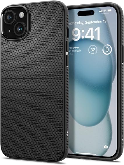 Spigen Liquid Air Armor Designed for iPhone 15 Case (2023), [Military-Grade Protection] - Matte Black