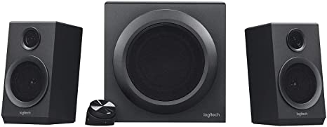 Logitech Z333 2.1 Multimedia Speaker System with Subwoofer, Rich Bold Sound, 80 Watts Peak Power, Strong Bass, 3.5mm Audio and RCA Inputs, UK Plug, PC/PS4/Xbox/TV/Smartphone/Tablet/Music Player, Black