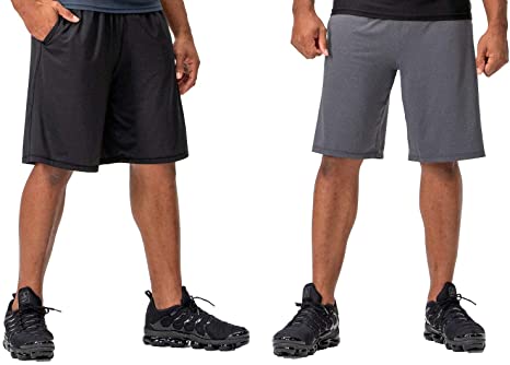 DEVOPS Men's 2 Pack Cool Chain 10-inch Loose-Fit Workout Training Shorts