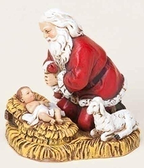 Joseph's Studio Kneeling Santa with Baby Jesus Christmas Ornament