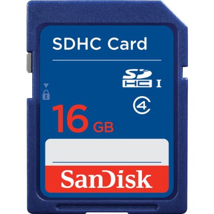 SanDisk 16GB Class 4 SDHC Memory Card, Frustration-Free Packaging (SDSDB-016G-AFFP)