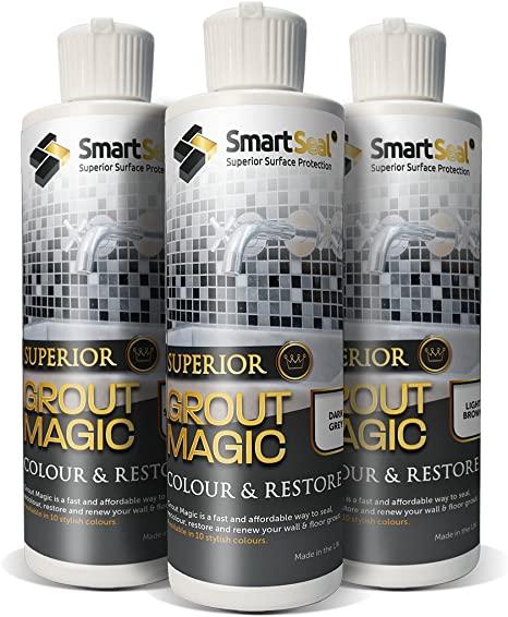 Smartseal Grout Magic - White 1 x 237ml - an Amazing Grout Restorer That Makes Old Grout Like New. Permanently Seals The Grout to Help Protect Against Mould, Mildew and staining for up to 15 Years