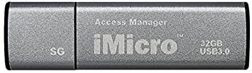 (Pack of 1) iMicro USB 3.0 Password Protection Flash Drive Sliver Grade 32GB (Silver Grey)