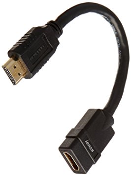 Short (8-inch) 28AWG High Speed Male to Female HDMI Port-Extender / Port-Saver by ienza