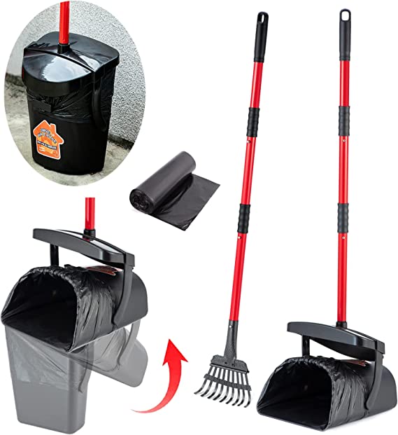 BANORES Pooper Scooper Large Swivel Bin & Rake for Large & Small Dogs Non-Breakable Dog Poop Scooper with 20 Waste Bags Easy to Clean Pet Waste Use on Grass, Dirt or Gravel - Pet Supplies