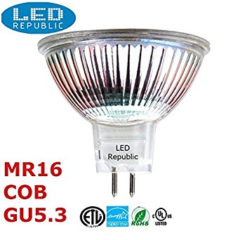 2-PACK LED Republic MR16 5W=50W Dimmable Warm White 3000K 12V LED Bulb 2nd Generation GU5.3 LED