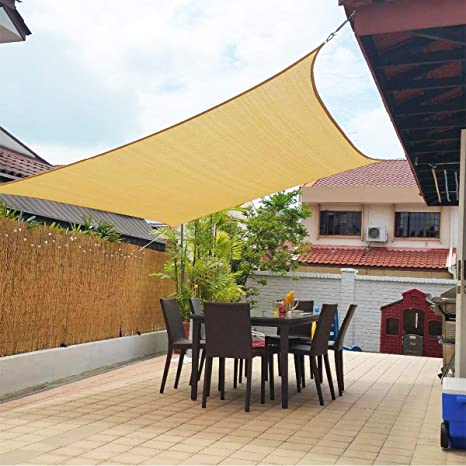 Kupton 6.56' x 10' Sun Shade Sail Rectangle Canopy Awning Sun Cover, 95% UV Block Sunshade Sails, Water & Air Permeable Perfect for Outdoor Patio Balcony Backyard Yard Carpark Swimming Pool Garden