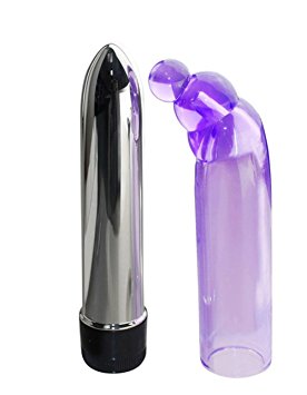 Fashionable Design Female Vibration Sex Toy, Multi Speed G Spot Stimulation Vibe Vibrator with Soft Silicone Penis Extension Sleeve (Purple)