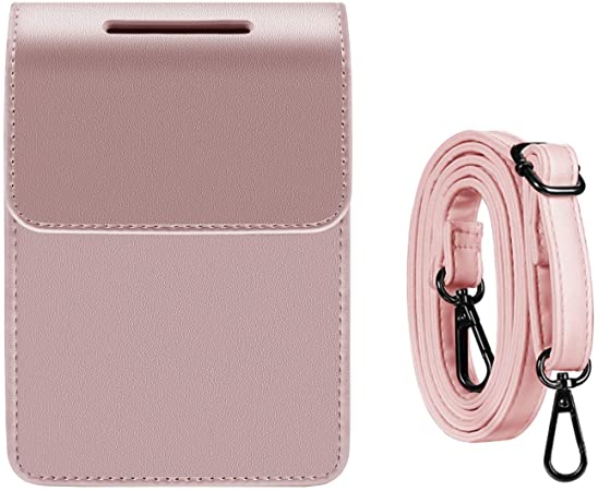 Katia Pinter Case for Fujifilm INSTAX Share SP-2 Smart Phone Mobile Printer, Polaroid Film Storage Bag with Shoulder Strap - Rose Gold