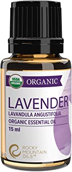 Organic Lavender Essential Oil by Rocky Mountain Oils 15ml - 100% Pure Essential Oils