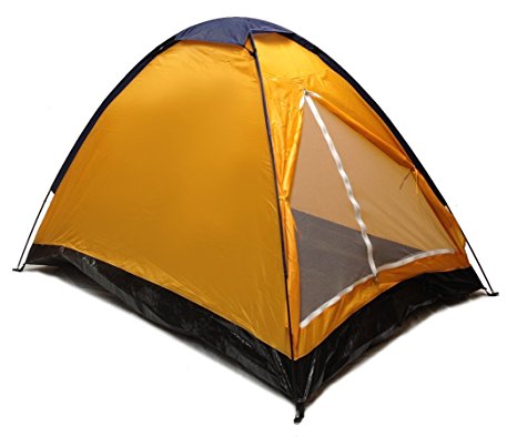 Orange Dome Camping Tent 7x5' - 2 Person, Two Man Blue Orange Sealed Bottom NEW