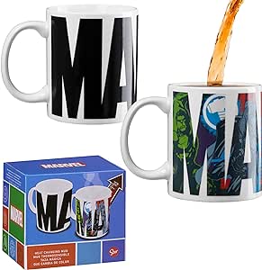 Marvel Coffee Mug Men Teenagers Boys 312ml Ceramic Heat Colour Changing Mug Gift Set Official Merchandise Gifts for Him