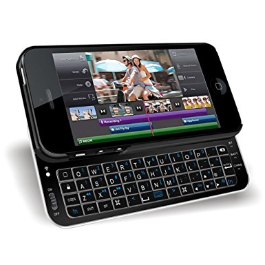 Bluetooth Qwerty Keyboard Sliding Case for iPhone 5/5S - Backlit, Rubberized