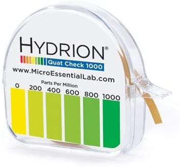 Hydrion Single Roll QC-1001  Quat Check Test Paper w/ Dispenser/ColorChart Range 0-1000ppm