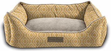 Modern Chic Trellis Cat or Dog Bed by Trendy Pet | All-in-One Design in Many Colors and Sizes to Fit any Pet and Home | Thick, Bolstered Ultra-Soft Microfiber | Easy-to-Clean, 100% Machine Washable, Tumble Dry