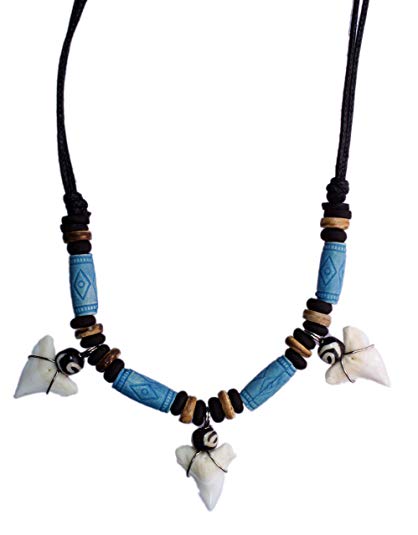 exoticdream Shark Tooth Tribe Beads Necklace Handmade Hawaiian Beach