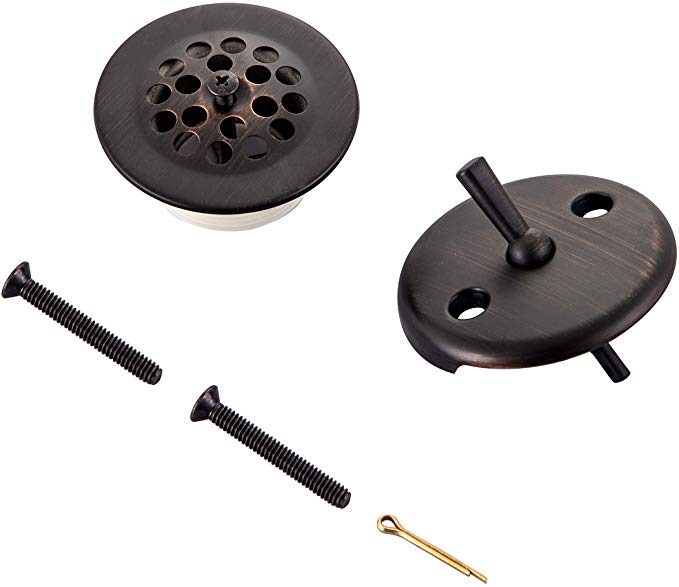 SIIKEYE Tub Drain with Bathtub Strainer, Cover, Trip Lever Overflow Face Plate and Screw