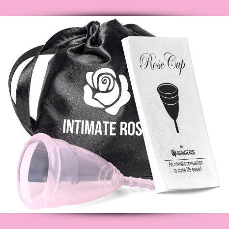 Intimate Rose Menstrual Cup Is Perfect For Beginners - 12 Hour Period Protection With FDA Approved Silicone - More Comfortable Than The Diva Cup - Eco-Friendly Alternative to Pads & Tampons