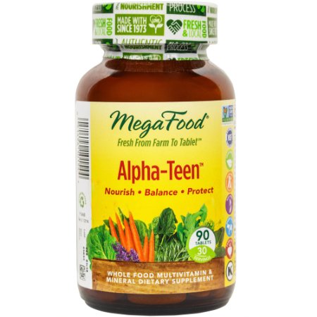 MegaFood - Alpha-Teen, Supports Healthy Development of Bones & Teeth, 90 Tablets (FFP)