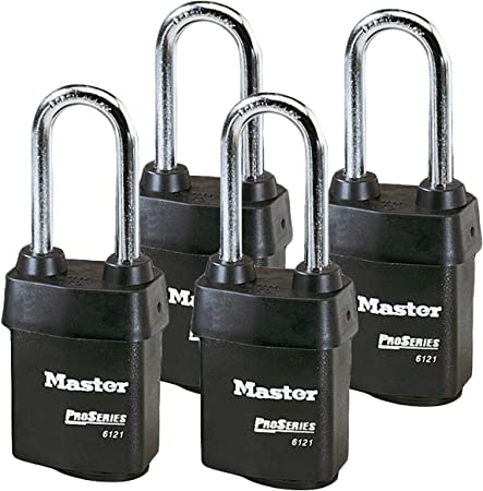 Master Lock - Four (4) High Security Pro Series Padlocks 6121NKALJ-4 w/ BumpStop Technology